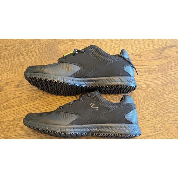 Men's Work Shoes Fila Memory Layers Slip Resistant Shoe, Black, size 12 - Picture 2 of 8